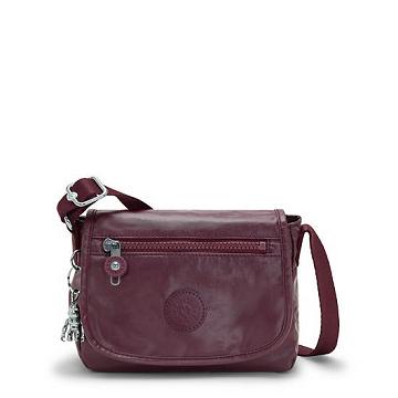 Kipling Sabian Metallic Crossbody Mini Bag Burgundy Lacquer | AU 1351NW